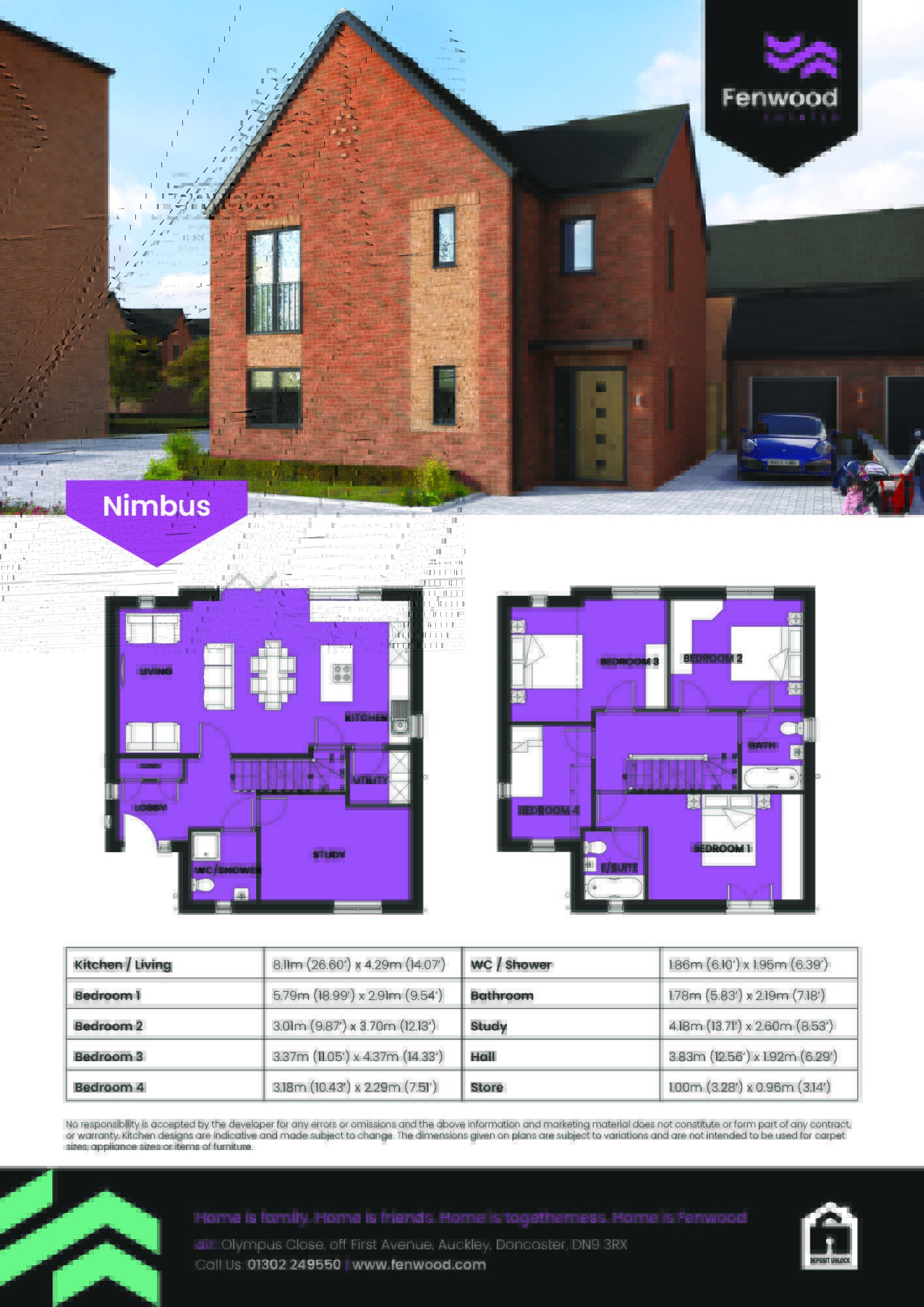 Floorplan of 4 bedroom Detached House for sale, Olympus Drive, Auckley, Doncaster, DN9