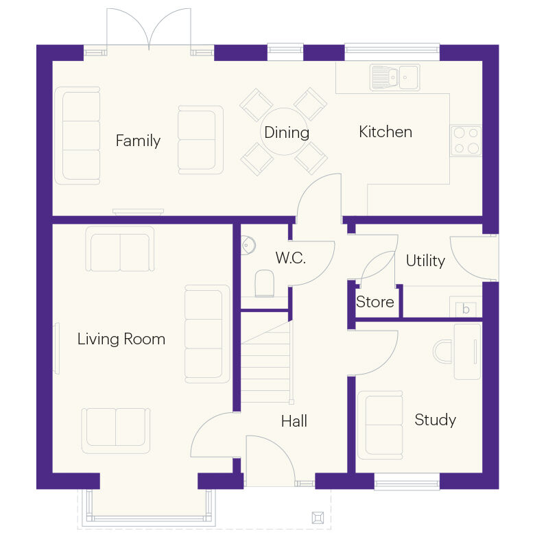 Floorplan of 4 bedroom Detached House for sale, Plot 93, Churchfields, Sunderland, SR3