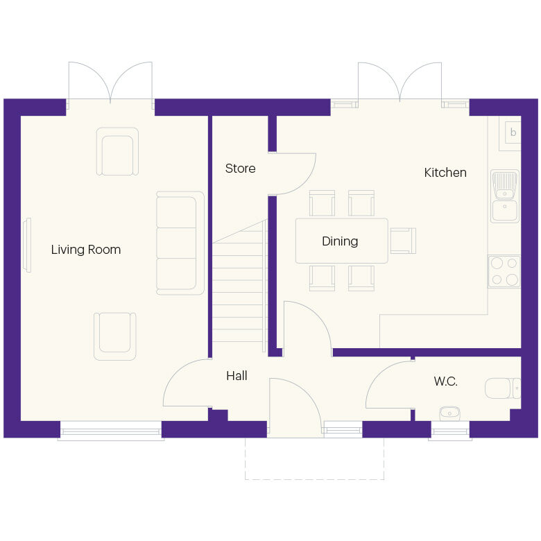 Floorplan of 3 bedroom Semi Detached House for sale, The Fairway, Sweetbriar Park, Darlington, DL2