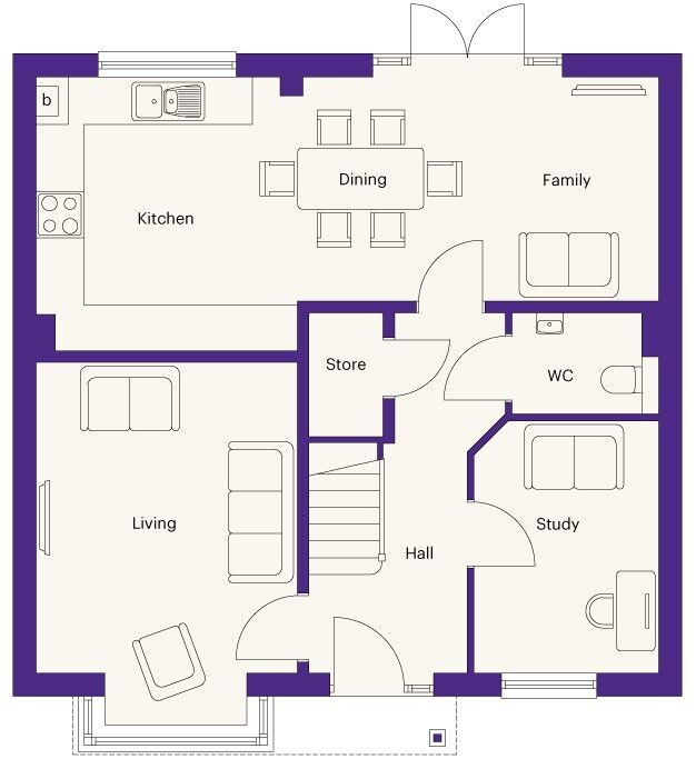 Floorplan of 4 bedroom Detached House for sale, The Salisbury, Scholars Gardens, Newcastle Upon Tyne, NE5