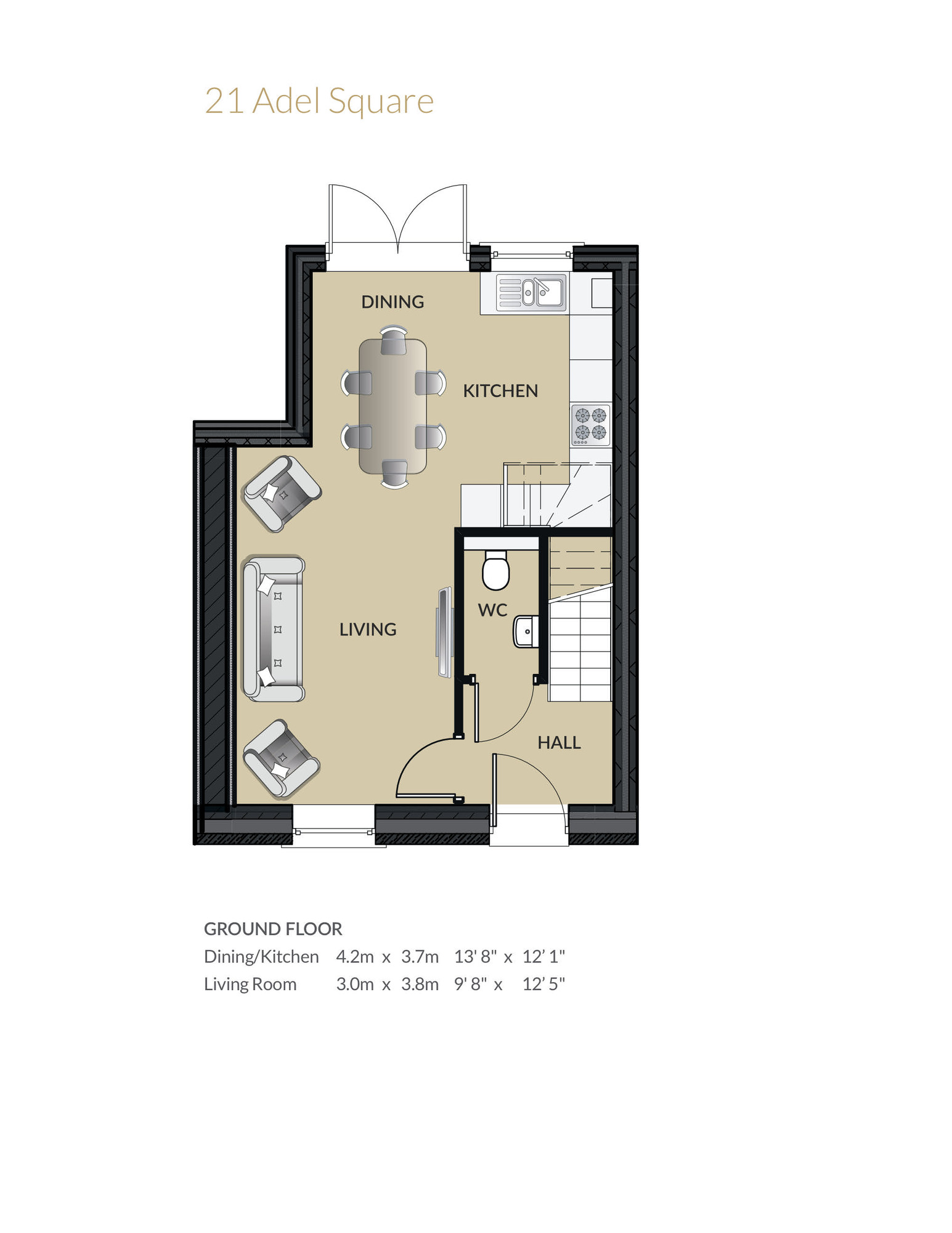 Floorplan of 2 bedroom Semi Detached House for sale, Adel Square Lane, Adel, Leeds, LS16