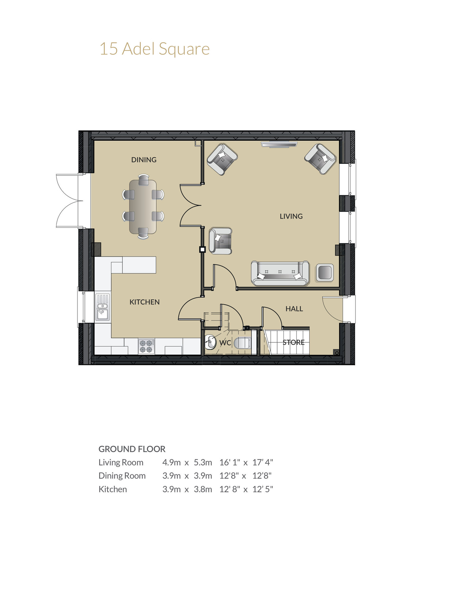 Floorplan of 4 bedroom Semi Detached House for sale, 33 Adel Square Lane, Adel, Leeds, LS16